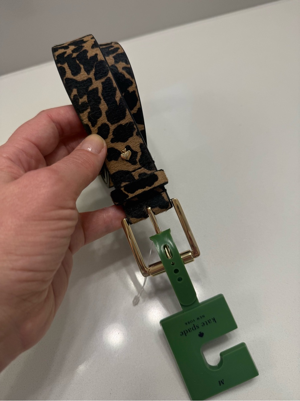 kate spade Leopard Print Belt with Gold Buckle - Brown & Black NWT